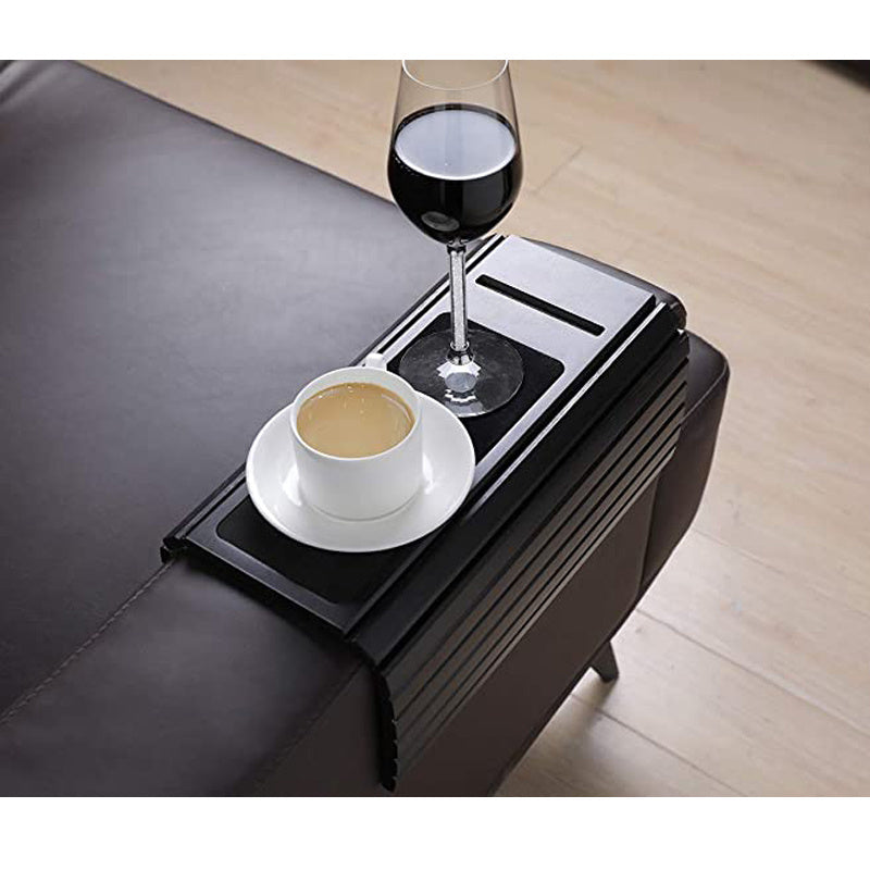 Black Bamboo Sofa Armrest With Mobile Phone Slot
