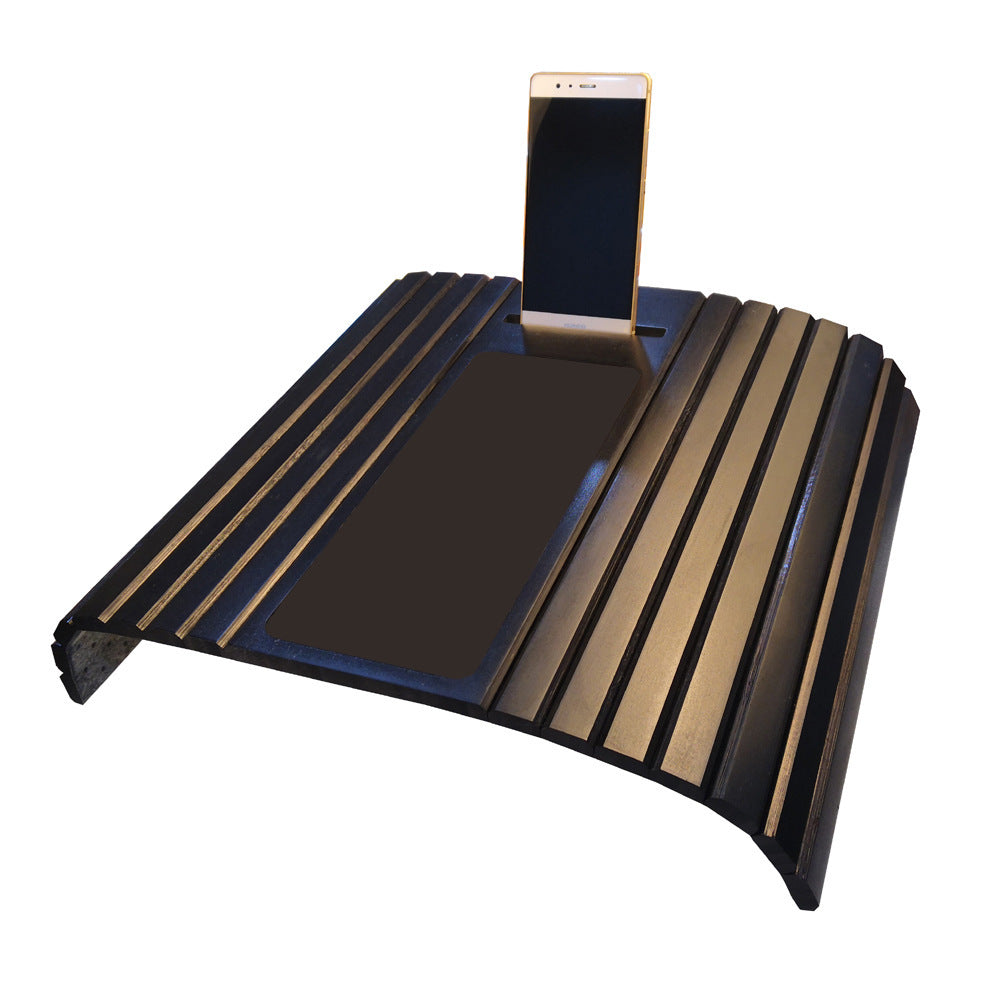 Black Bamboo Sofa Armrest With Mobile Phone Slot